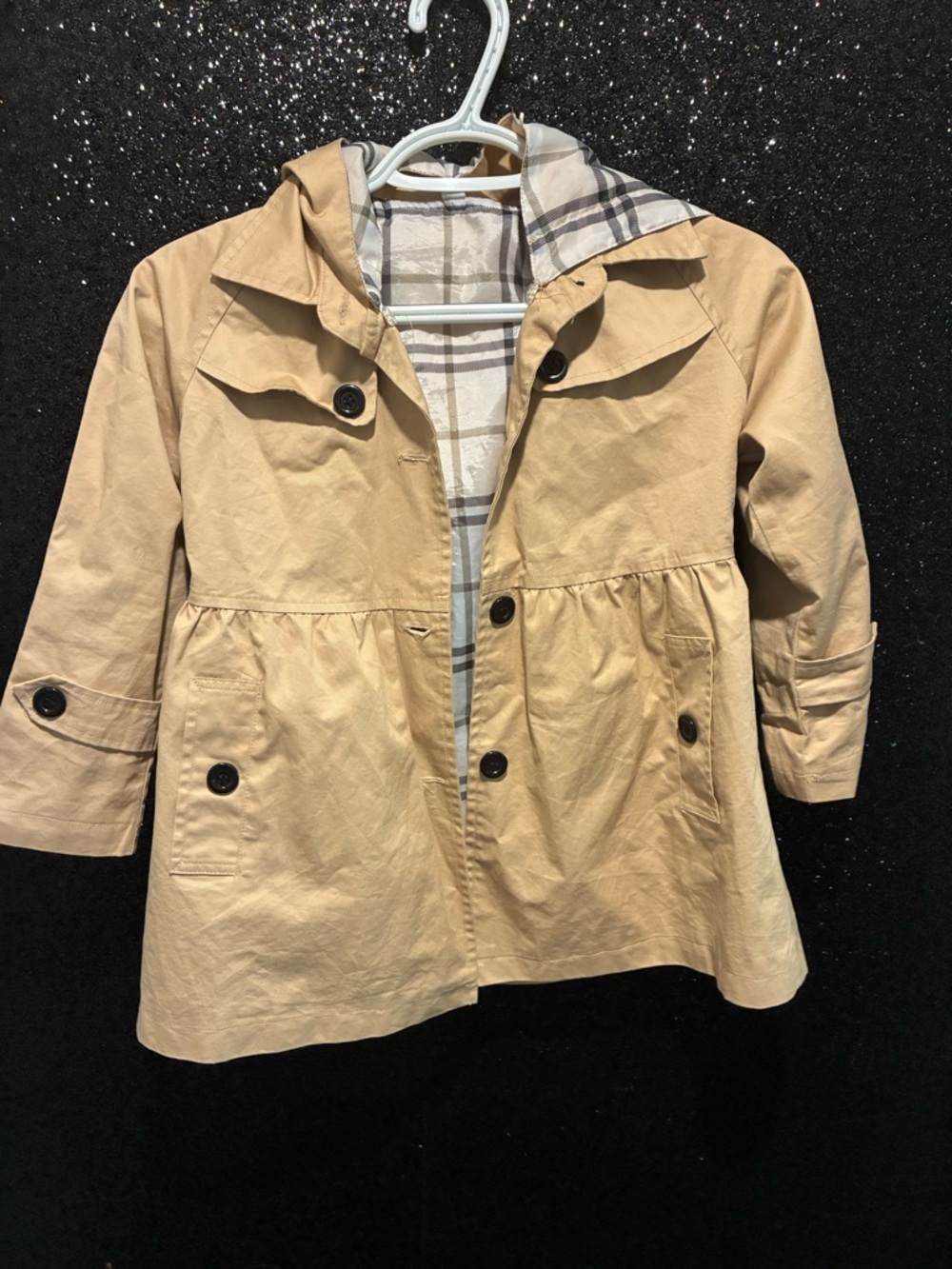 Classic Girls' Tan Hooded Trench Coat